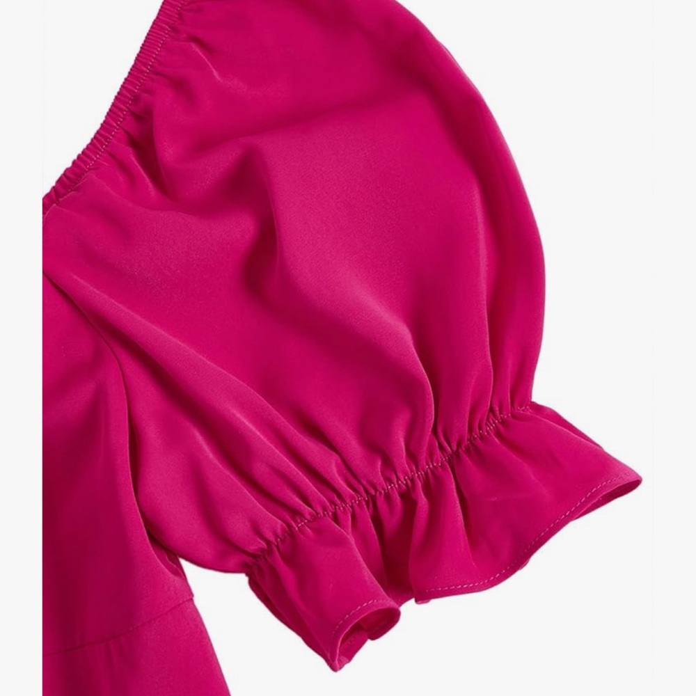 Hot Pink Spring & Summer Dress with Bow Detail - Picture 4 of 11